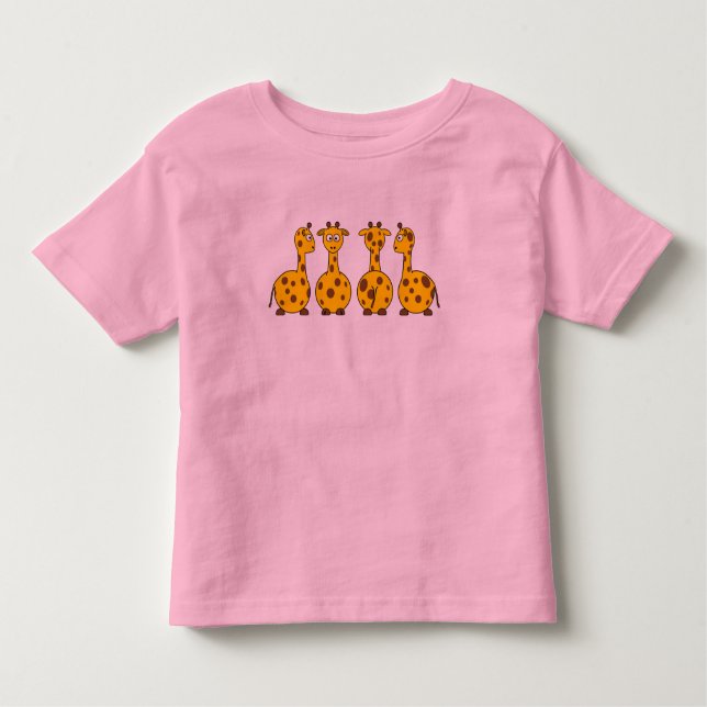 Camiseta Infantil T-shirt longo da Capa da criança do girafa (Frente)