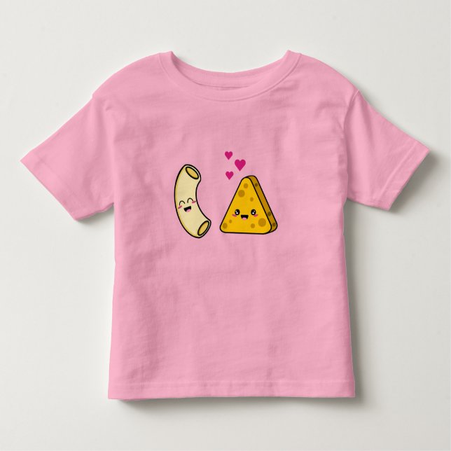 Camiseta Infantil T-Shirt para Crianças Mac e Queijo (Frente)