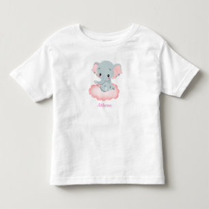 Camiseta Infantil T-shirt personalizada do elefante para bebês Todd