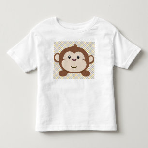 Camiseta Infantil T-shirt personalizado da criança do macaco, branc