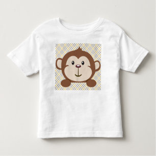 Camiseta Infantil T-shirt personalizado da criança do macaco, branco