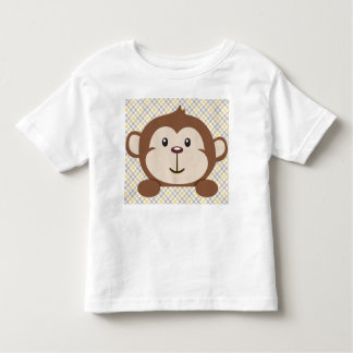 Camiseta Infantil T-shirt personalizado da criança do macaco, branco