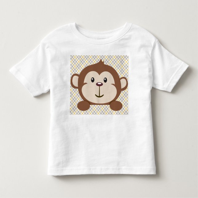 Camiseta Infantil T-shirt personalizado da criança do macaco, branco (Frente)