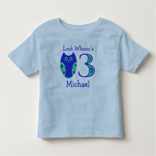 Camiseta Infantil T-shirt personalizado das corujas aniversário de 3