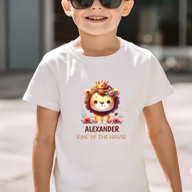 Camiseta Infantil T-Shirt Personalizável Toddler com Leão Fofo (Criador carregado)