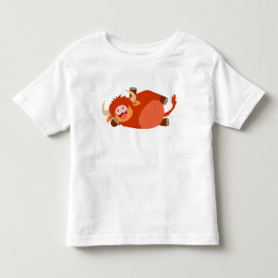 Camiseta Infantil T-shirt preguiçoso bonito das crianças da vaca d