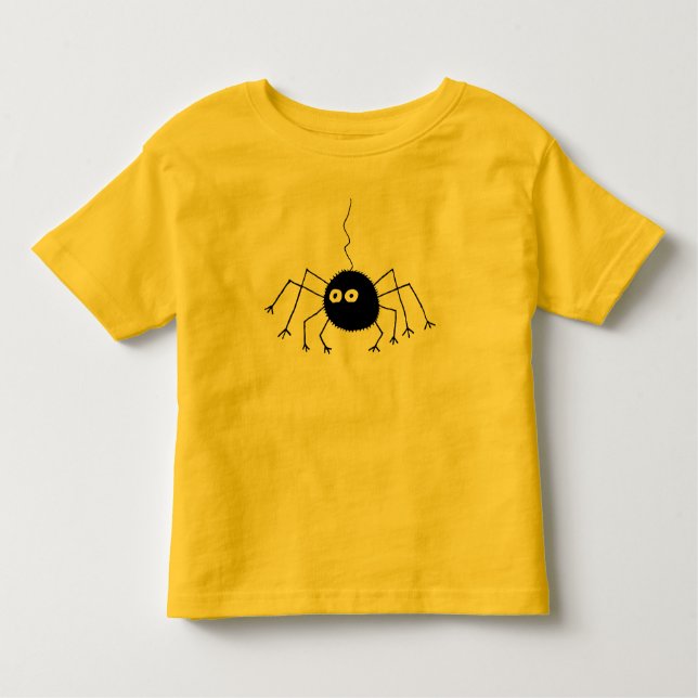 Camiseta Infantil T-shirt preto da aranha dos olhos grandes (Frente)