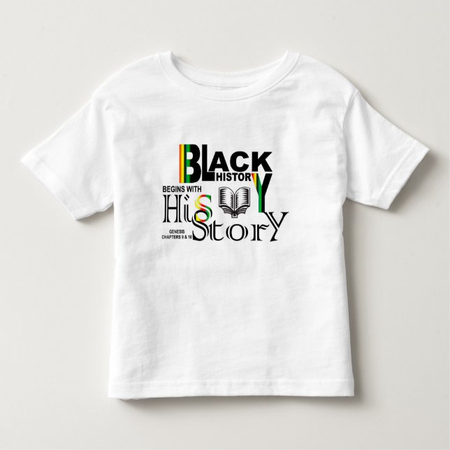 Camiseta Infantil T-shirt preto da criança da História-HiSStory (Frente)