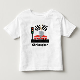 Camiseta Infantil T-Shirt Racecar Cute com Elefante