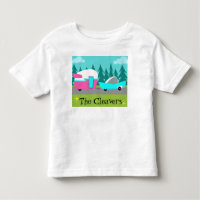 T-shirt retro customizável do campista/reboque &