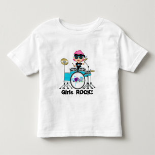 Camiseta Infantil T-shirt ruffled criança da rocha das meninas