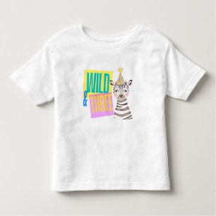 Camiseta Infantil T-Shirt Selvagem e Três aniversário de 3 anos Zebr