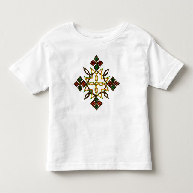 Camiseta Infantil T-shirt transversais etíopes das crianças, (Frente)