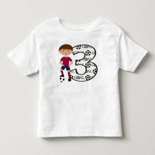 Camiseta Infantil T-shirt vermelho e azul do aniversário de 3 anos