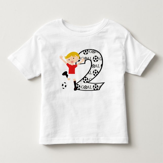Camiseta Infantil T-shirt vermelho e branco do segundo aniversário (Frente)