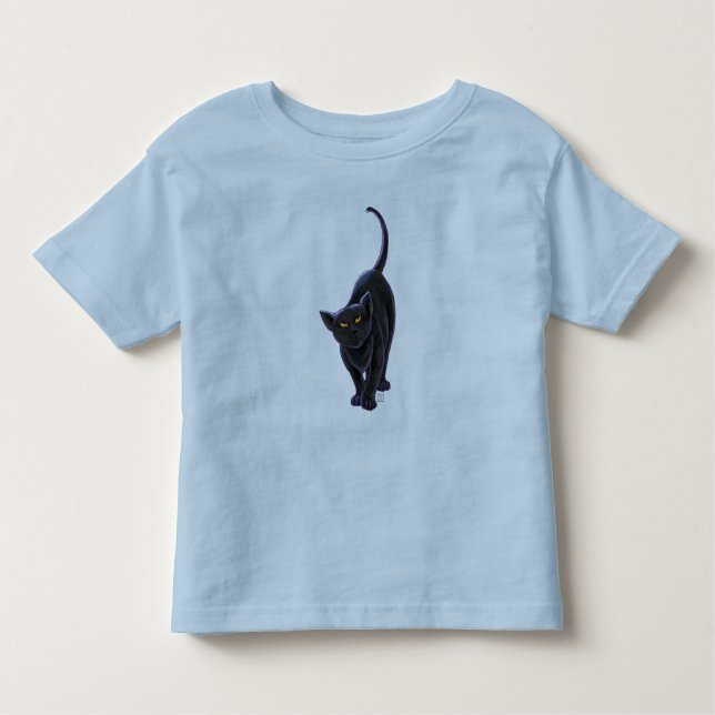 Camiseta Infantil T-Shirts de Gato Negro (Frente)