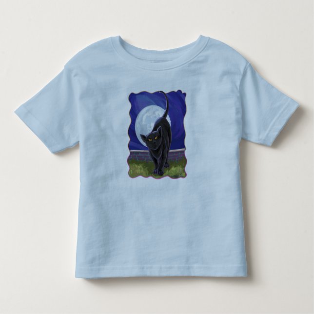Camiseta Infantil T-Shirts de Gato Negro (Frente)
