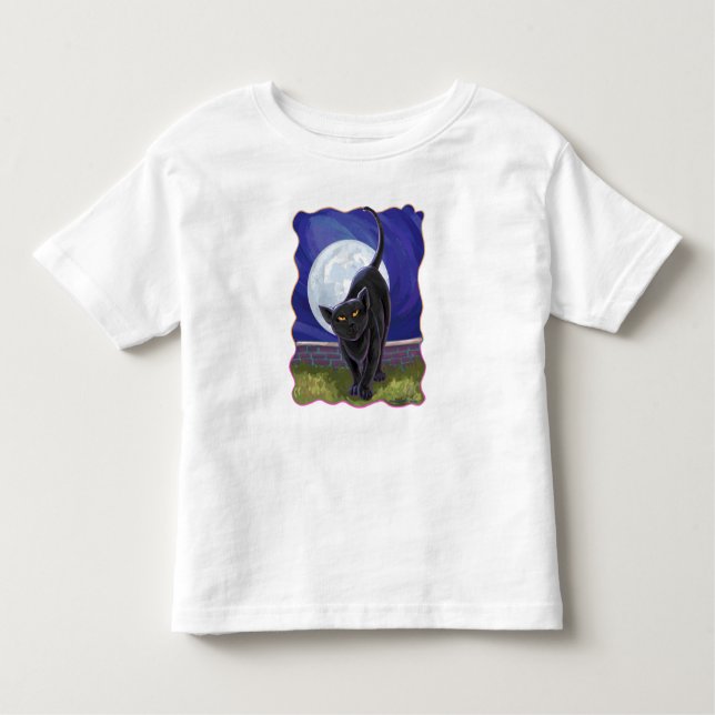Camiseta Infantil T-Shirts de Gato Negro (Frente)
