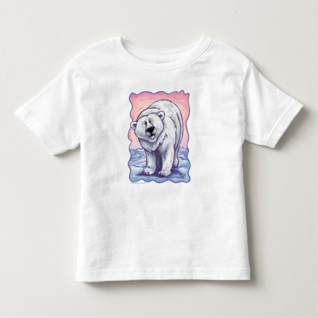 Camiseta Infantil T-Shirts de Urso Polar de Cabeças e Caudas (Frente)