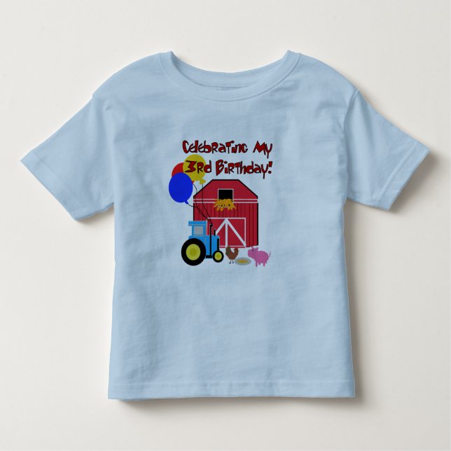 Camiseta Infantil T-shirts e ofertas de aniversário de 3 anos fazend (Frente)