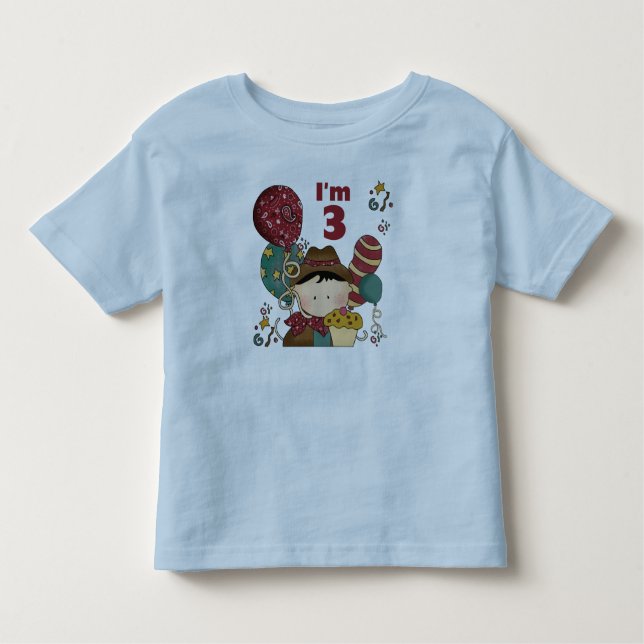 Camiseta Infantil T-shirts e presentes aniversário de 3 anos (Frente)
