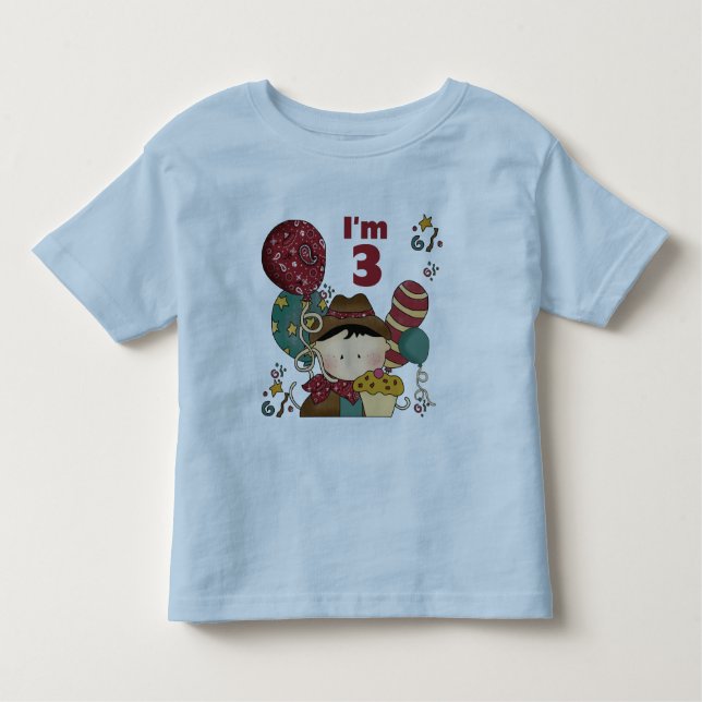 Camiseta Infantil T-shirts e presentes aniversário de 3 anos (Frente)