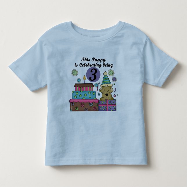 Camiseta Infantil T-shirts e presentes de aniversário de 3 anos (Frente)