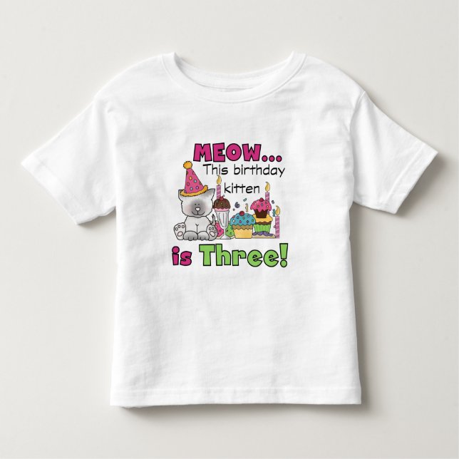 Camiseta Infantil T-shirts e presentes do 3º Kitten (Frente)