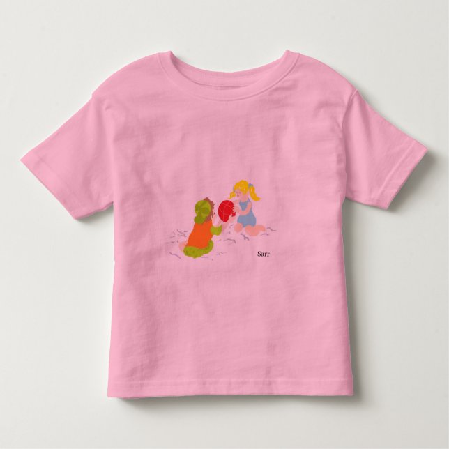 Camiseta Infantil T-shirts: Jogando na praia (Frente)