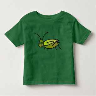 Camiseta Infantil T verde da criança do grilo