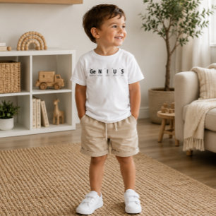 Camiseta Infantil Tabela Periódica 'Gênio' Humor Científico Educacio