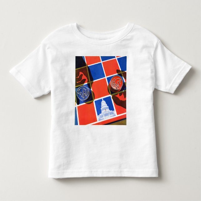 Camiseta Infantil Tabuleiro de damas da eleição (Frente)