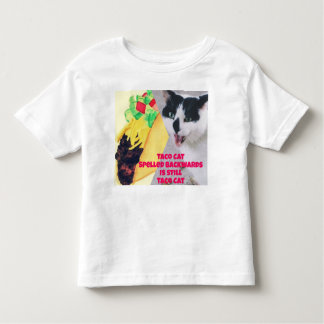 Camiseta Infantil Taco Cat Ortografado Para Trás