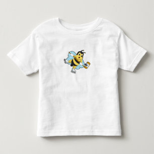 Camiseta Infantil Taco de hóquei no gelo da abelha