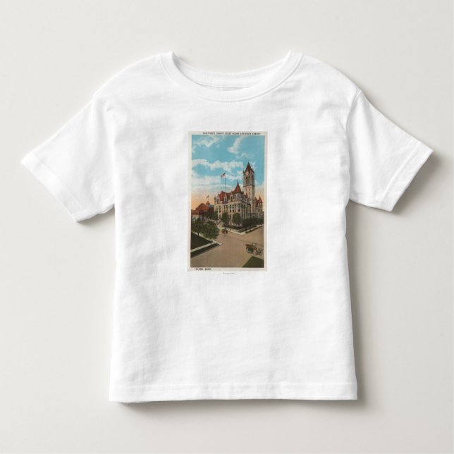Camiseta Infantil Tacoma, WA - vista do tribunal do Condado de (Frente)