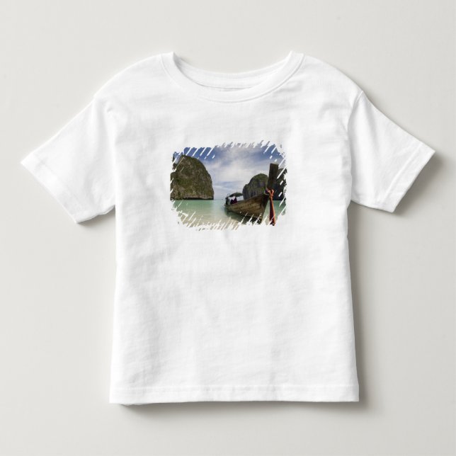 Camiseta Infantil Tailândia, Ilha Phi Phi Lay, Baía de Maya. (Frente)