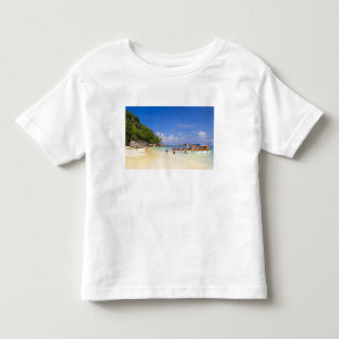 Camiseta Infantil Tailândia, Mar de Andamão. Passageiros em terra em