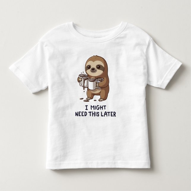 Camiseta Infantil Talvez Preciso De Café Mais Tarde - Humor Lenta (Frente)