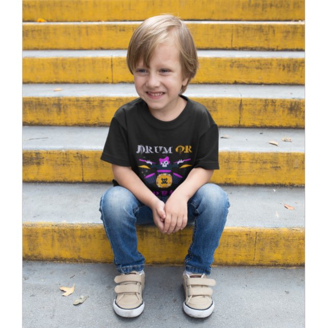 Camiseta Infantil Tambor ou Tratar Camisa-T de Halloween de esquelet (Criador carregado)