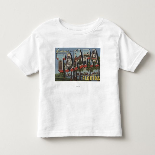 Camiseta Infantil Tampa, letra ScenesTampa de FloridaLarge, FL (Frente)