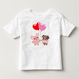 Camiseta Infantil Tangled Hearts (Porcos de Cartoon)