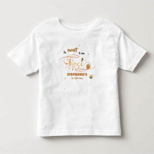 Camiseta Infantil Tão Doce Ser Abelha Três Abelhas Cute Aniversário  (Frente)