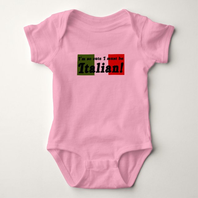 Camiseta Infantil Tão Fofo que Devo Ser Italiano (Frente)
