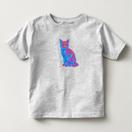 Camiseta Infantil Tapeçaria Cósmica Felina – Arte de Gato Geométrico