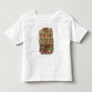 Camiseta Infantil Tapete de pilha que descreve cavalos e cavaleiros