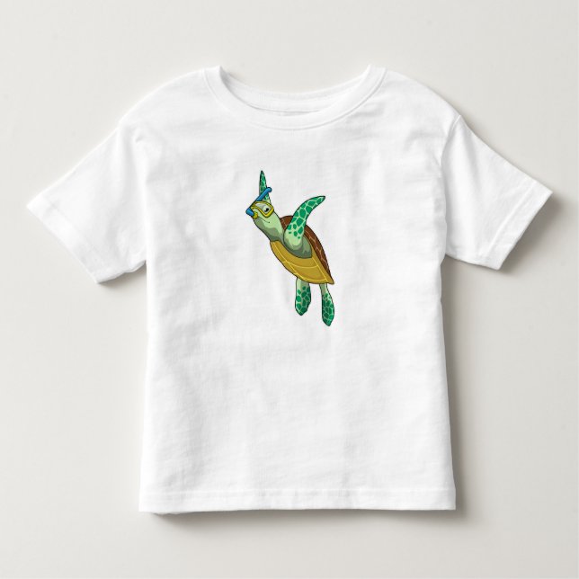Camiseta Infantil Tartaruga a mergulhar com Snorkel (Frente)