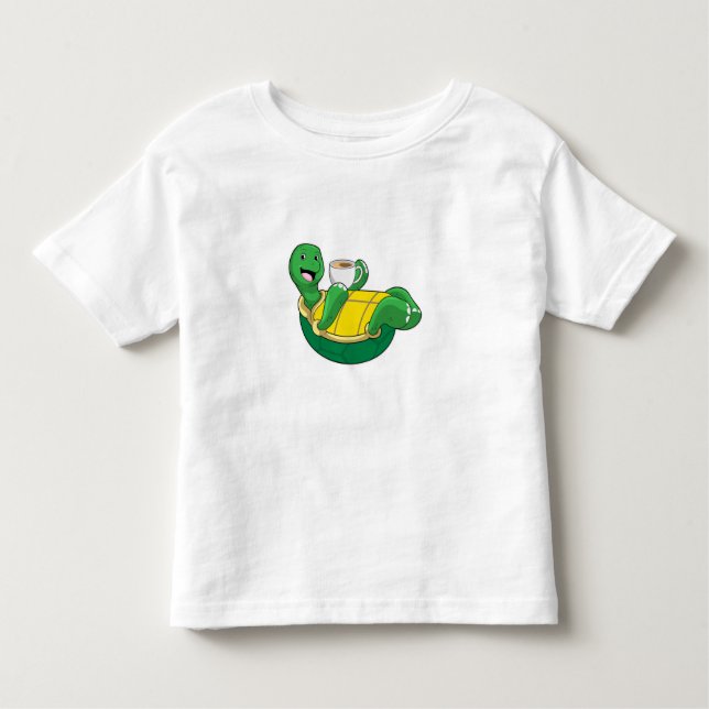 Camiseta Infantil Tartaruga com copo de café (Frente)