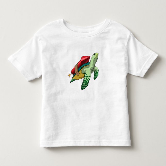 Camiseta Infantil Tartaruga com foguete (Frente)