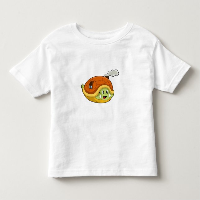 Camiseta Infantil Tartaruga com Shell como Casa (Frente)