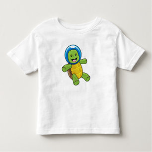 Camiseta Infantil Tartaruga como astronauta com bola de vidro